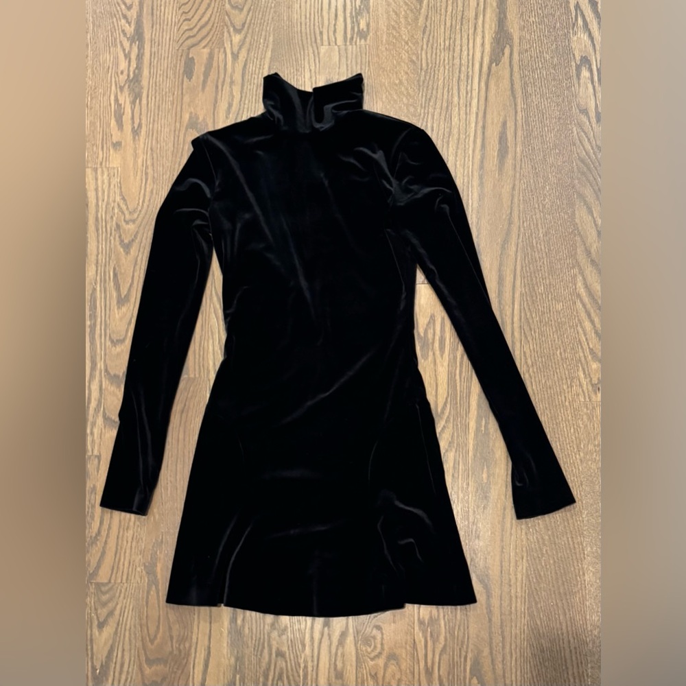 Long Sleeve Turtleneck Fishtail Mini Dress - Picture 7 of 11